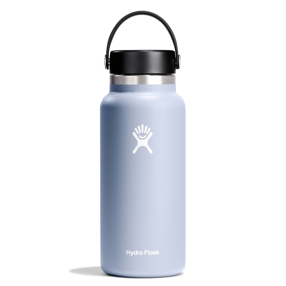 The Hydro Flask 32 oz Wide Mouth bottle shown upright, with its powder coated finish and flex cap